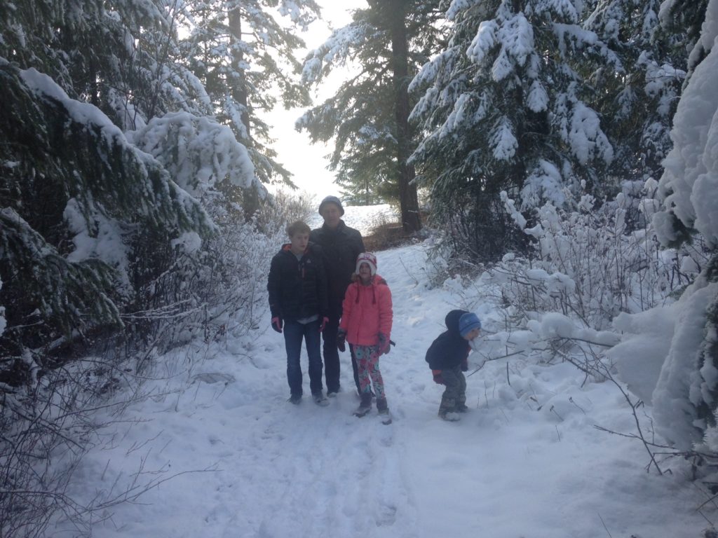 Family Hike in the Snow